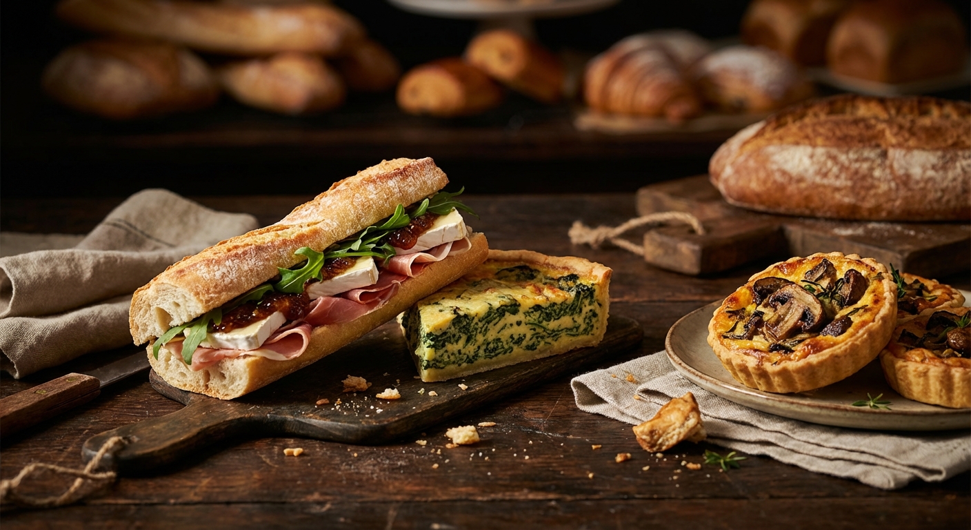 Artisan sandwiches and savories